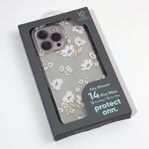 iPhone 14/13/12 Pro Max Phone Cover, Onn, White Flowers, Open Box